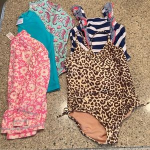 Girls 6,6-7 Swimsuit/ Rash Guard Lot Hatley, Mini Boden, Crewcuts, Penelope Mack